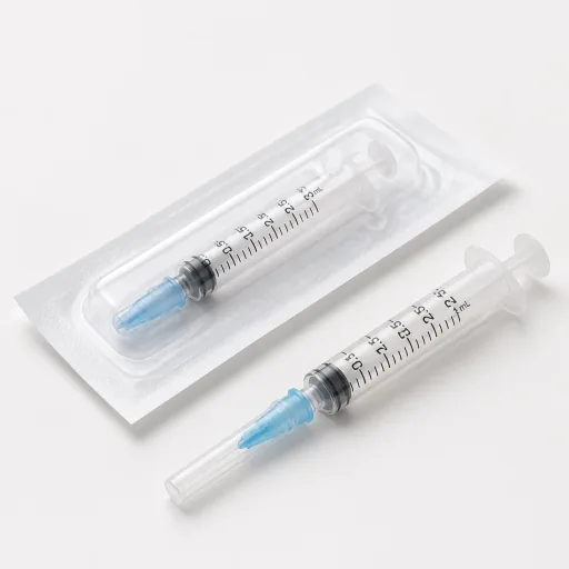 Sterile mixing and transfer syringes