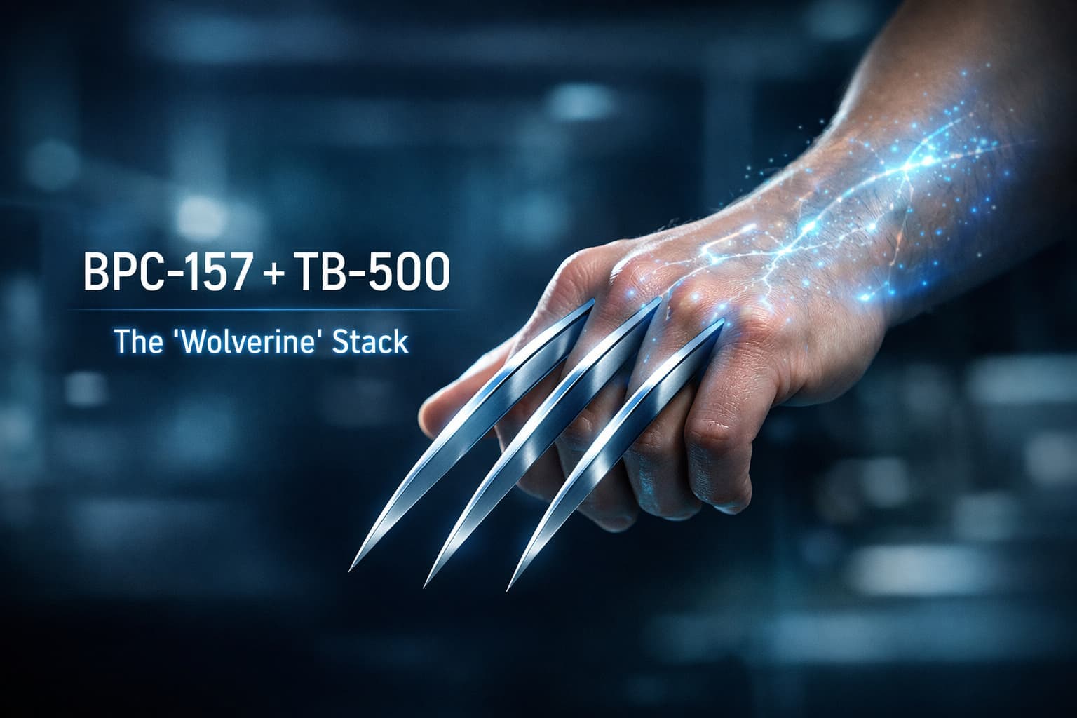 Infographic showing a peptide stacking progression from Wolverine to GLOW to KLOW.