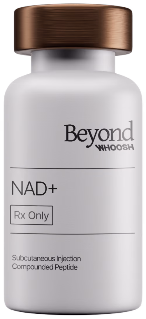 Beyond Whoosh prescription-grade NAD+ injection vial