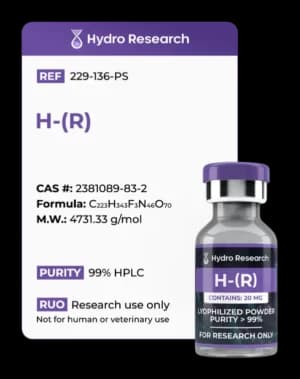 Hydro Research 20 mg research peptide product vial
